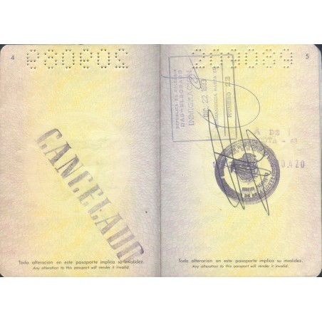 Ancien Passeport REPUBLIQUE COLOMBIE Homme Année 1970