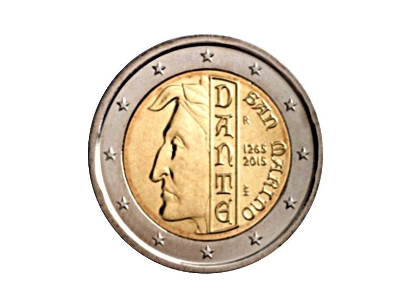 SAINT-MARIN pièce 2 euros 2015 -Dante Alighieri