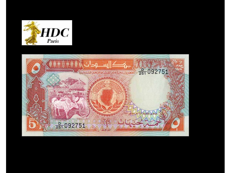 5 Pounds SOUDAN 1991 P.45