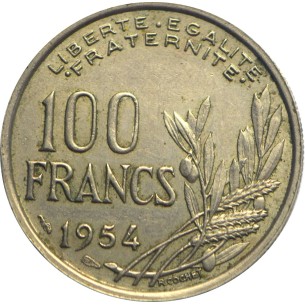 100 francs COCHET 1954  Beaumont-Le-Roger TTB 2