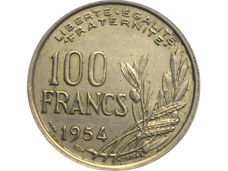 100 francs COCHET 1954  Beaumont-Le-Roger TTB