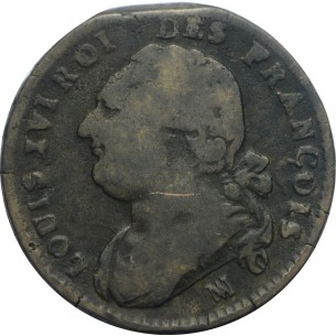 LOUIS XVI , 12 Deniers dit "au faisceau", 1793 Marseille