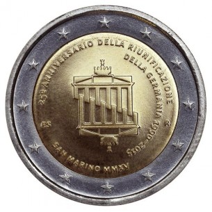 2 Euros com Saint Marin BU 2015- réunification allemande 2