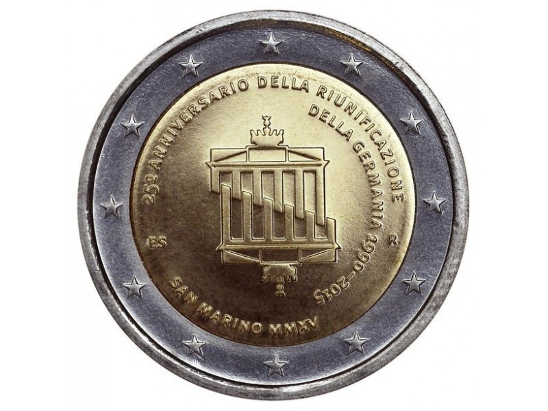2 Euros com Saint Marin BU 2015- réunification allemande 