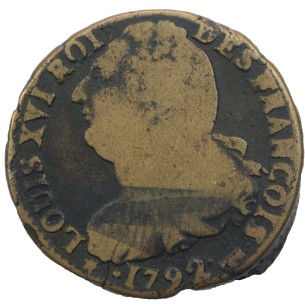 LOUIS XVI 2 sols dit "au faisceau", type FRANÇOIS 1792...