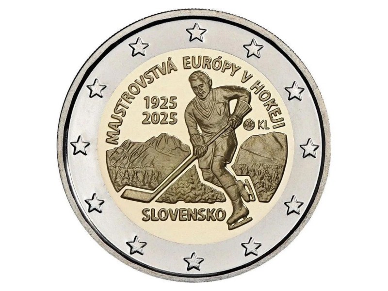 2 Euros SLOVAQUIE 2025 Hockey sur Glace