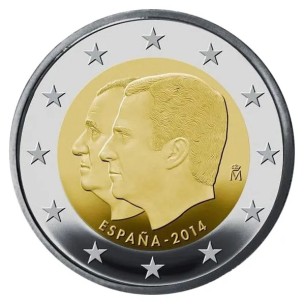 2 Euros ESPAGNE 2014 Felipe VI et Juan Carlos I