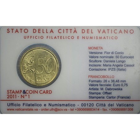50 Centimes  VATICAN 2011 N°1 - BENOIT XVI