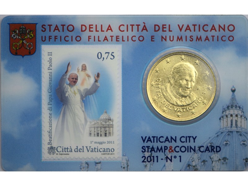 50 Centimes  VATICAN 2011 N°1 - Pape J.Paul II