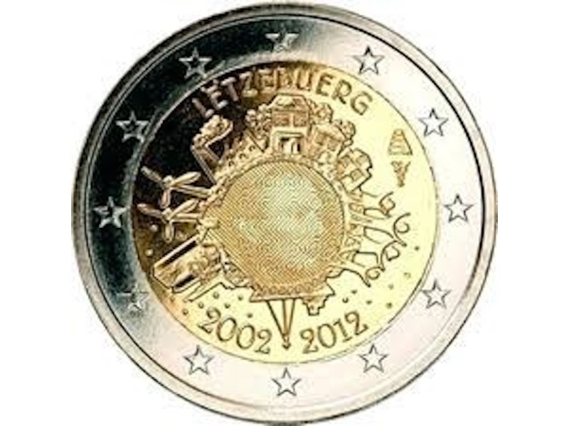2 Euros LUXEMBOURG 2012, 10 ans de l'Euro