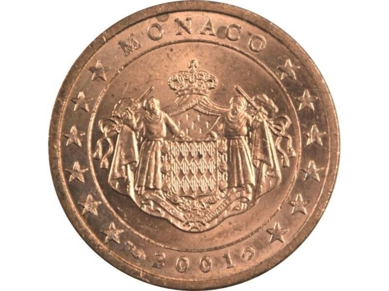 2 Centimes MONACO 2001, Armoiries