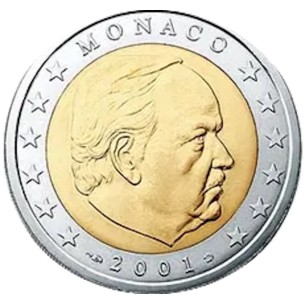 2 Euros MONACO 2001, Portrait Rainier