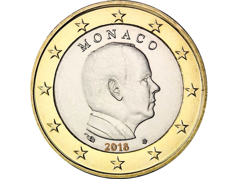 1 Euro MONACO 2018, Portrait du prince Albert II