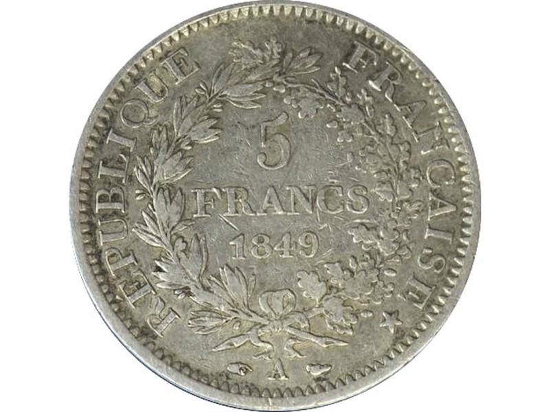 5 Francs HERCULE 1849 Paris