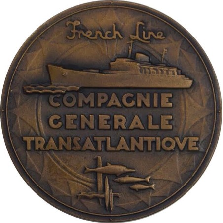 MÉDAILLE " LE FLANDRE" Compagnie General Transatlantique French Line
