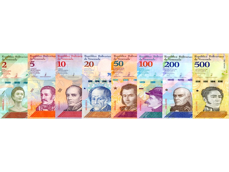 Lot de 8 billets neuf de VENEZUELA 2, 5,10, 50, 100, 200, 500 Bolivare