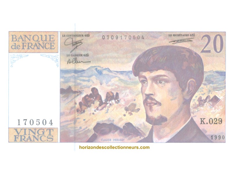 20 Francs DEBUSSY 1990