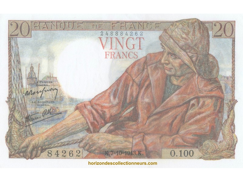 20 Francs PÊCHEUR 1943 F.13.07