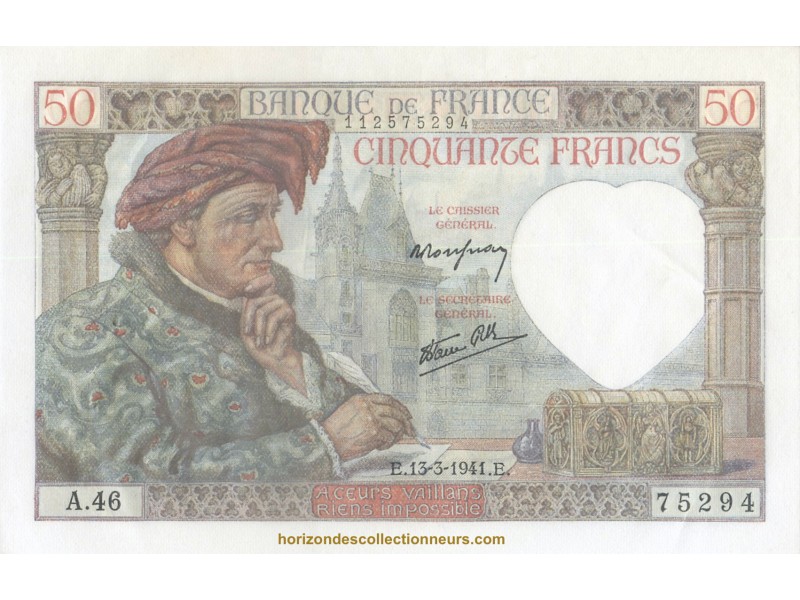 50 Francs JACQUES COEUR 1941