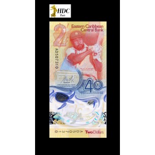 2 Dollars Commémoratif CARAÏBES 2023 P.61-horizondescollectionneurs.com