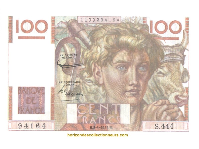 100 Francs Jeune Paysan 1952 F.28.32-