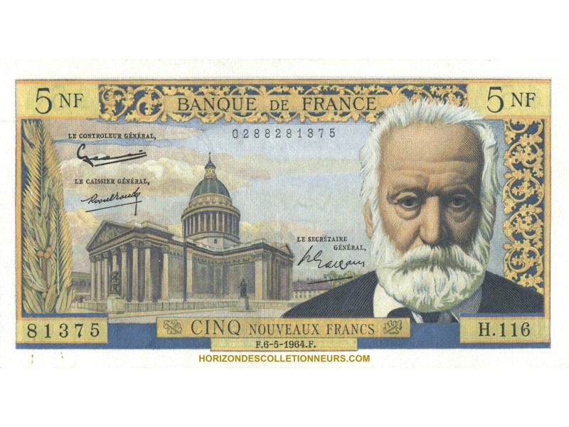 5 Nouveaux Francs VICTOR HUGO