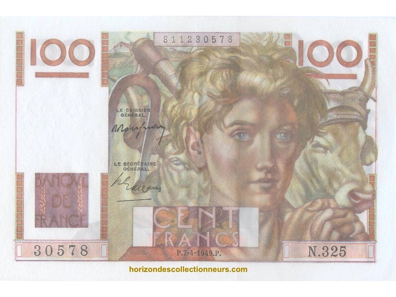 100 Francs JEUNE PAYSAN 1949