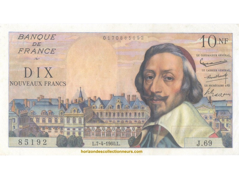 10 Nouveaux Francs RICHELIEU 1960