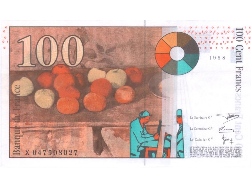 100 Francs PAUL CÉZANNE 1998