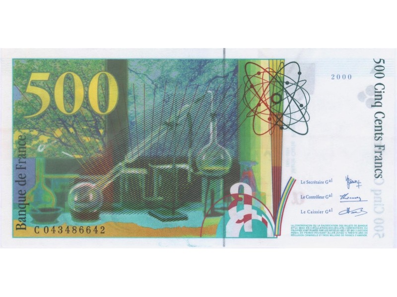 500 Francs PIERRE MARIE CURIE 2000
