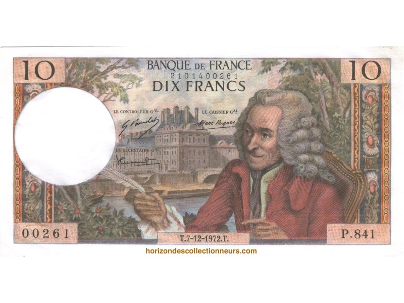 10 Francs Voltaire 1972