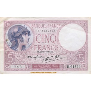 5 Francs VIOLET 1939