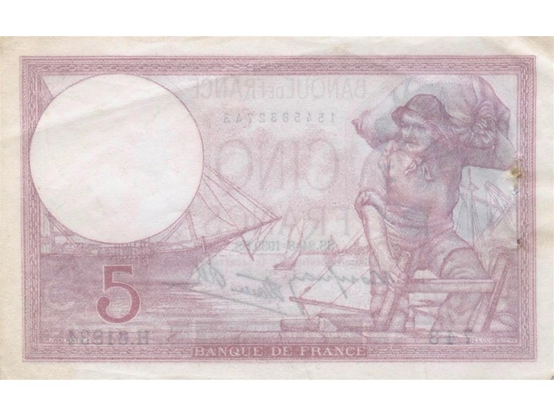 5 Francs VIOLET 1939