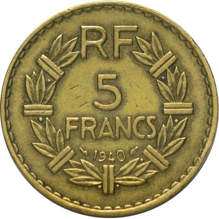 5 Francs LAVRILLIER 1940