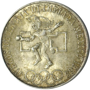 25 Pesos MEXIQUE jeux Olympiques 1968 2