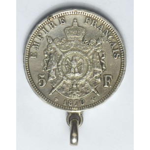 Pendentif 5 Francs NAPOLÉON III 1870 -horizondescollectionneurs.com 2