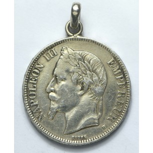 Pendentif 5 Francs NAPOLÉON III 1870 -horizondescollectionneurs.com