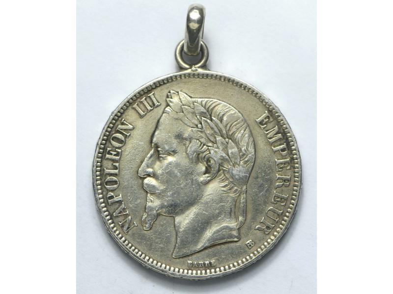 Pendentif 5 Francs NAPOLÉON III 1870 -horizondescollectionneurs.com