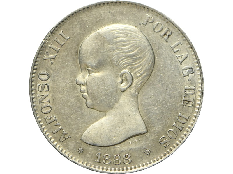 5 Pesetas ESPAGNE Alphonse XIII 1888