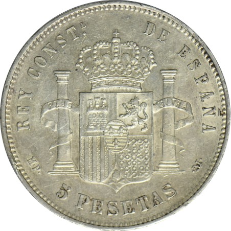 5 Pesetas ESPAGNE Alphonse XIII 1888