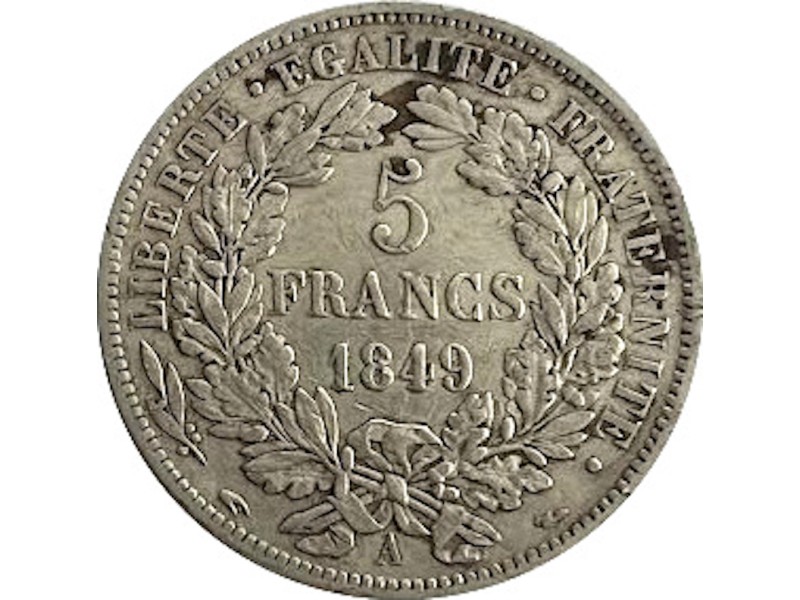 5 Francs CÉRÈS 1849-  2ème République