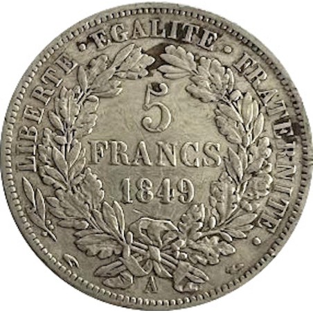 5 Francs CÉRÈS 1849-  2ème République