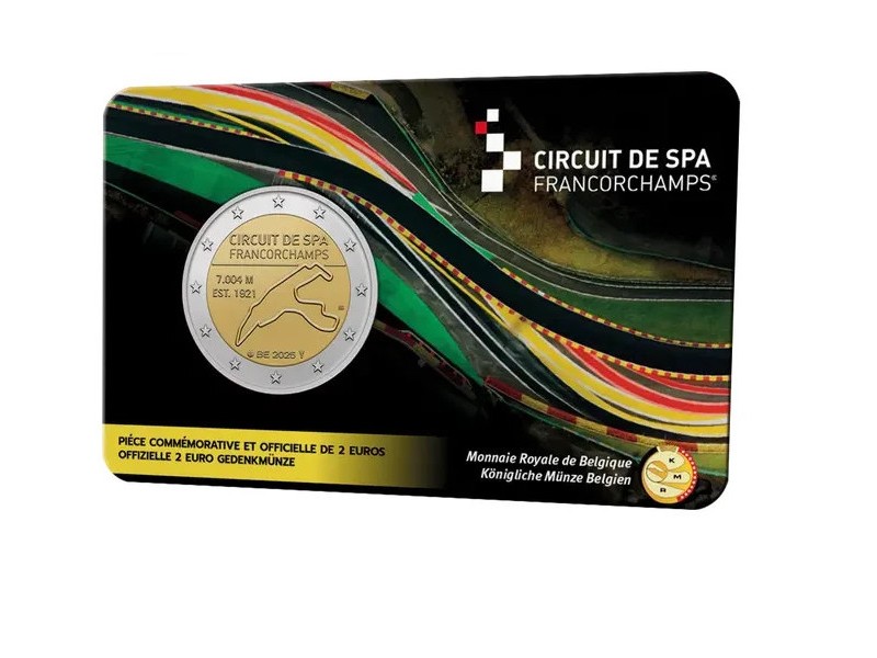Pièce 2 Euros BELGIQUE 2025, Circuit SPA