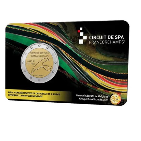 Pièce 2 Euros BELGIQUE 2025, Circuit SPA