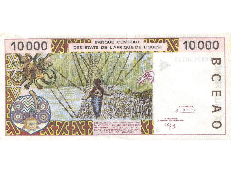 10000 Francs ÉTATS DE L'AFRIQUE DE L'OUEST 1998...