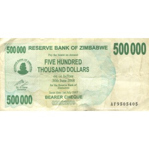 500000 Dollars ZIMBABWE 2007 P.51