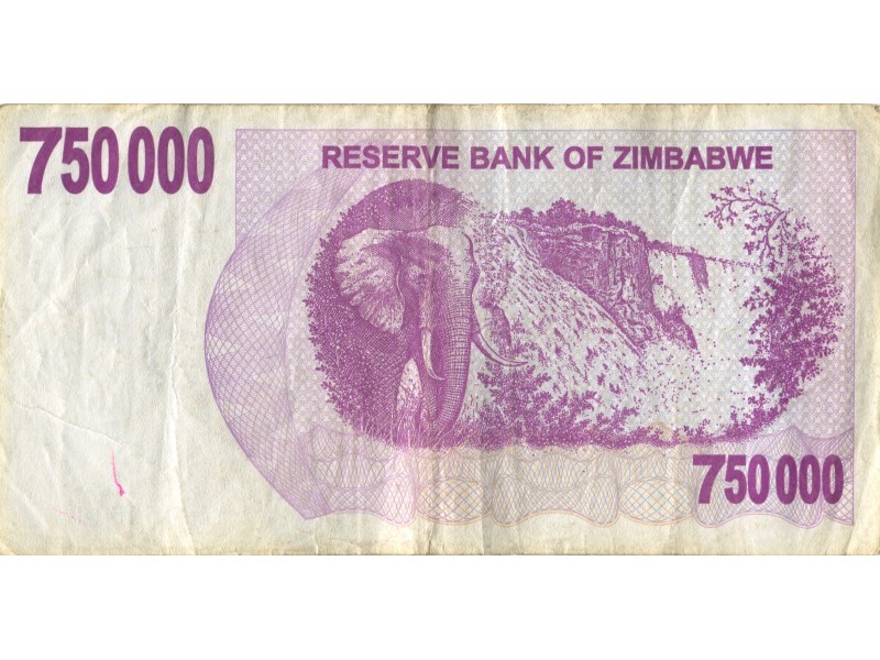 750000 Dollars ZIMBABWE 2008 P.52