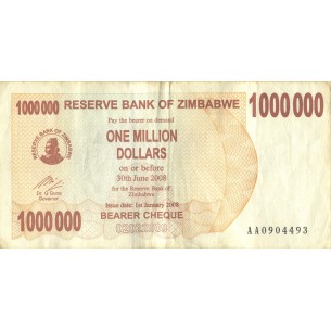 1000000 Dollars Zimbabwe 2008