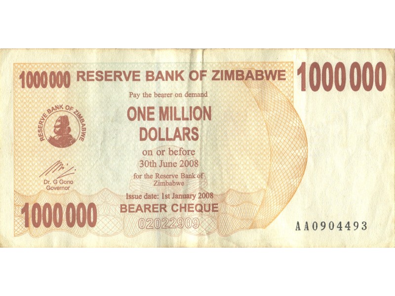 1000000 Dollars Zimbabwe 2008