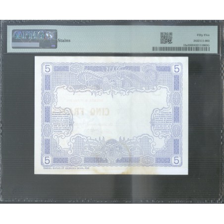 5 Francs NOUVELLE-CALÉDONIE 1916 P.15a PMG 55